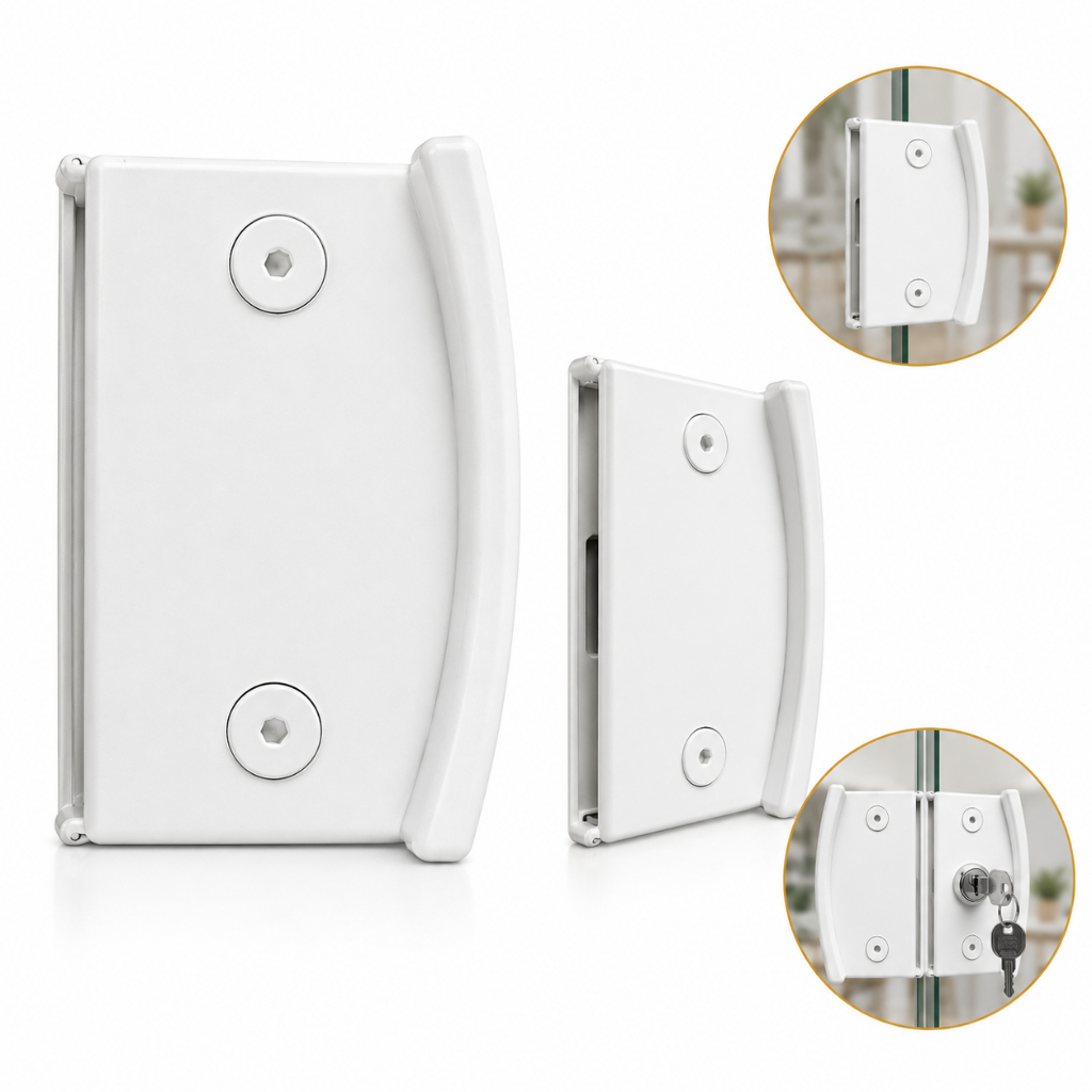 Contra Fechadura AL Para Porta De Correr 3534 VV Cor Branco - Fast Vidros