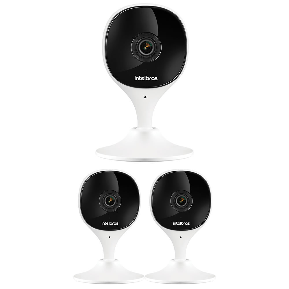 Kit 3 Câmeras Wi-Fi Inteligente Com Alarme e Armazenamento em Nuvem iMX C Intelbras