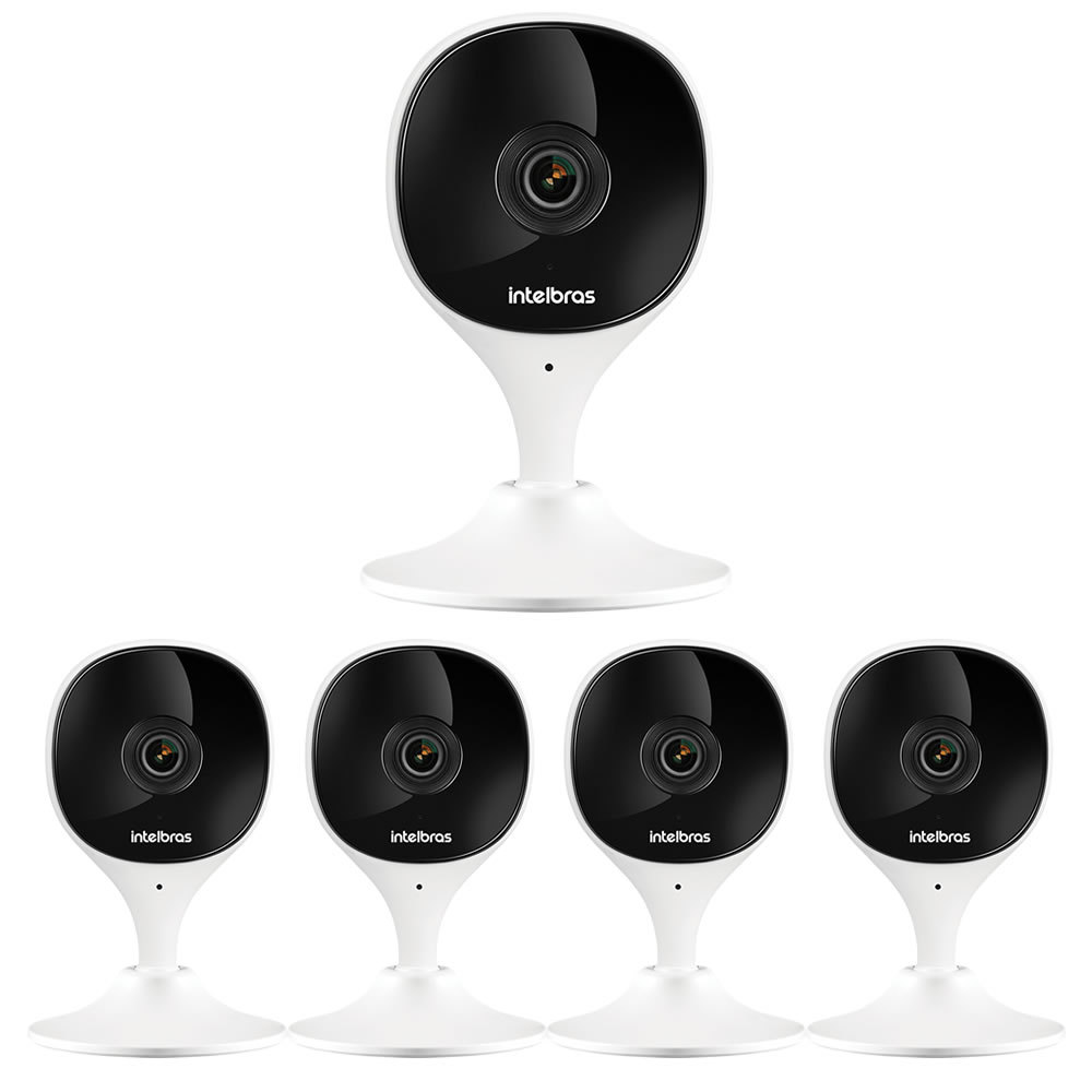 Kit 5 Câmeras Wi-Fi Inteligente Com Alarme e Armazenamento em Nuvem iMX C Intelbras