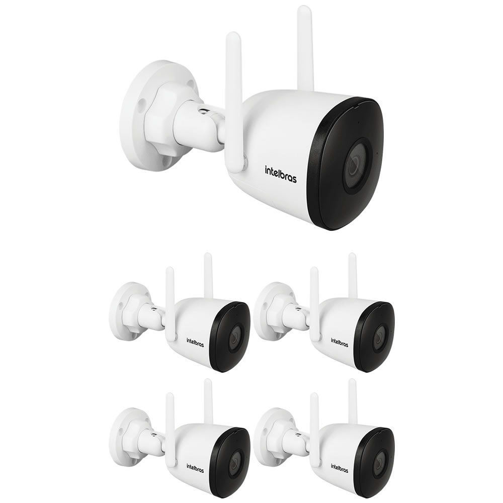 Kit 5 Câmeras Inteligente Wi-Fi Com Armazenamento em Nuvem, Zoom e Áudio iM5 SC Intelbras
