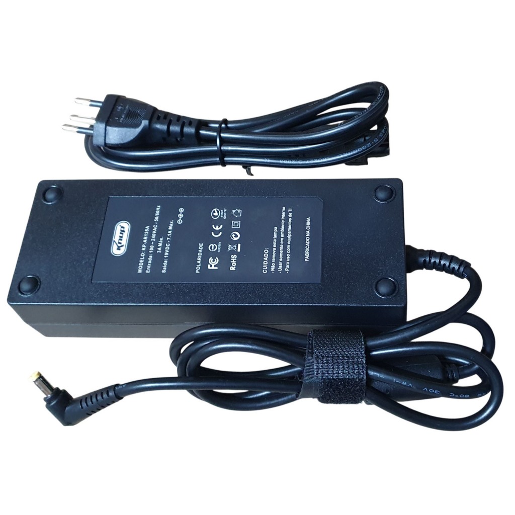 Fonte Carregador para Notebook Acer Nitro 5  Predator Helios Aspire 135w 19v 7,1a