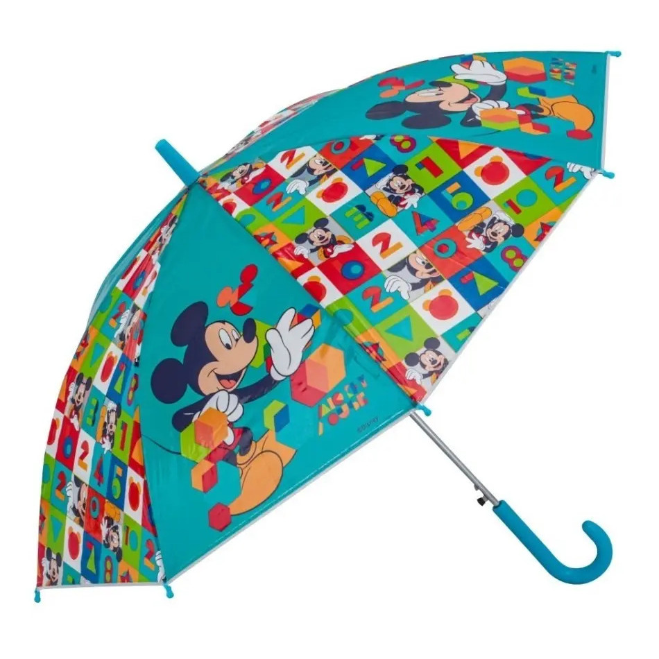 Guarda Chuva Infantil Disney Mickey Mouse Club House Automático 48cm