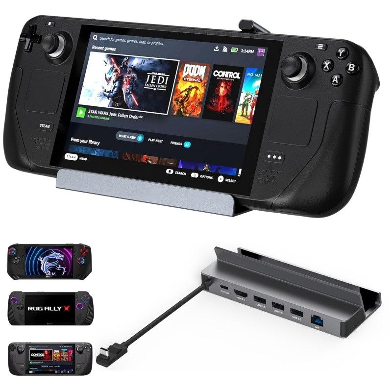 Dock De Expansão Type-C Para Consoles Portáteis Steam Deck/Rog Conversor De Dock De Expansão