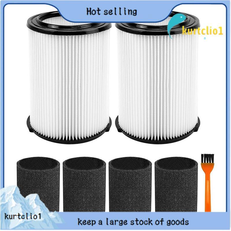 Substituição VF4000 Para 72947 Padrão Wet Dry Vac 4 Pack Manga De Espuma , 2 Pacotes De Filtro VF4000 1 Pacote De Escova