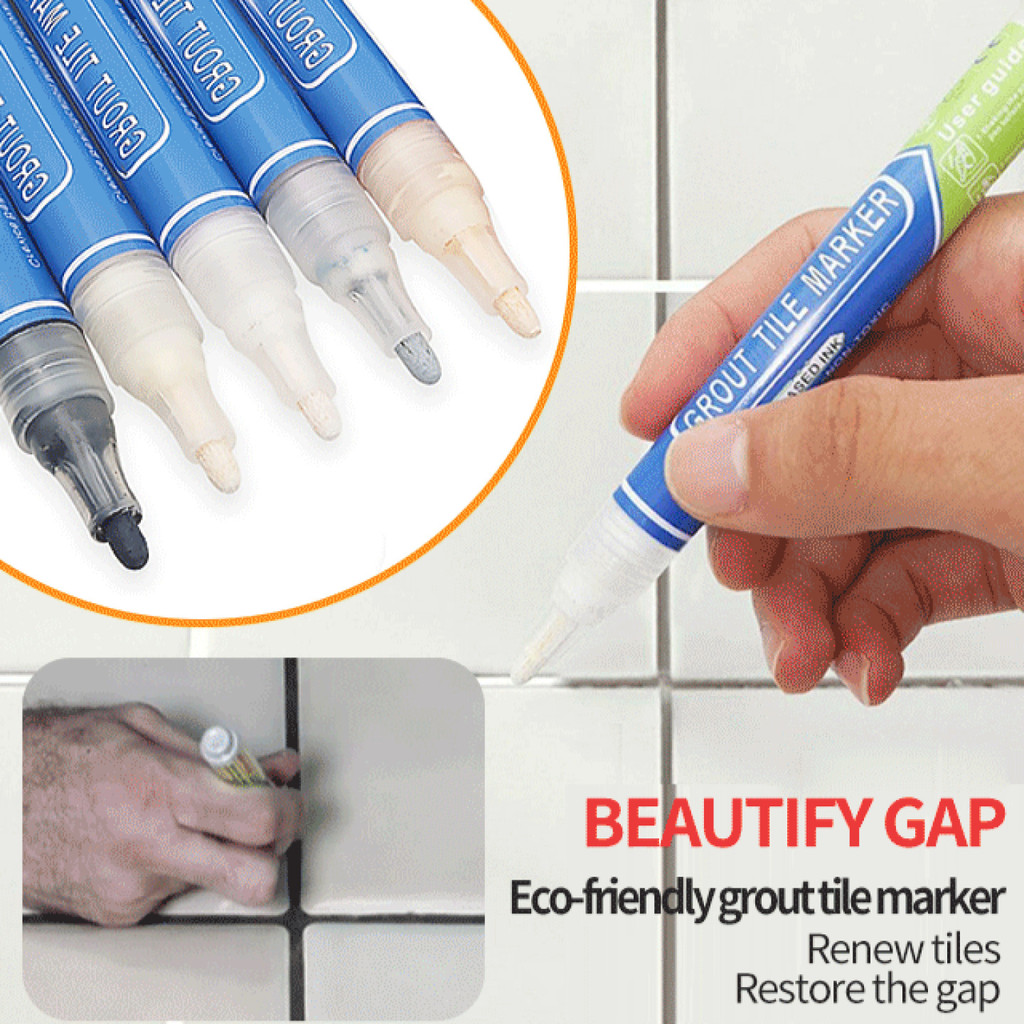 [Impermeável e Antimofo] Grout Repair Pen For Bathroom Tiles/Ceramic Floor Gap Cleaner/Quick-Dry Waterproofing Tool For