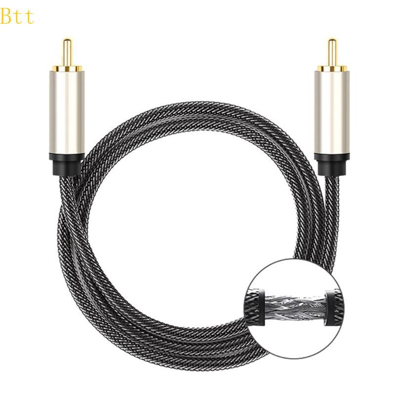 Cabo Coaxial Digital Btt Conectores Banhados A Ouro 24K S PDIF RCA Macho Para Subwoofer HDTV De Home Theater