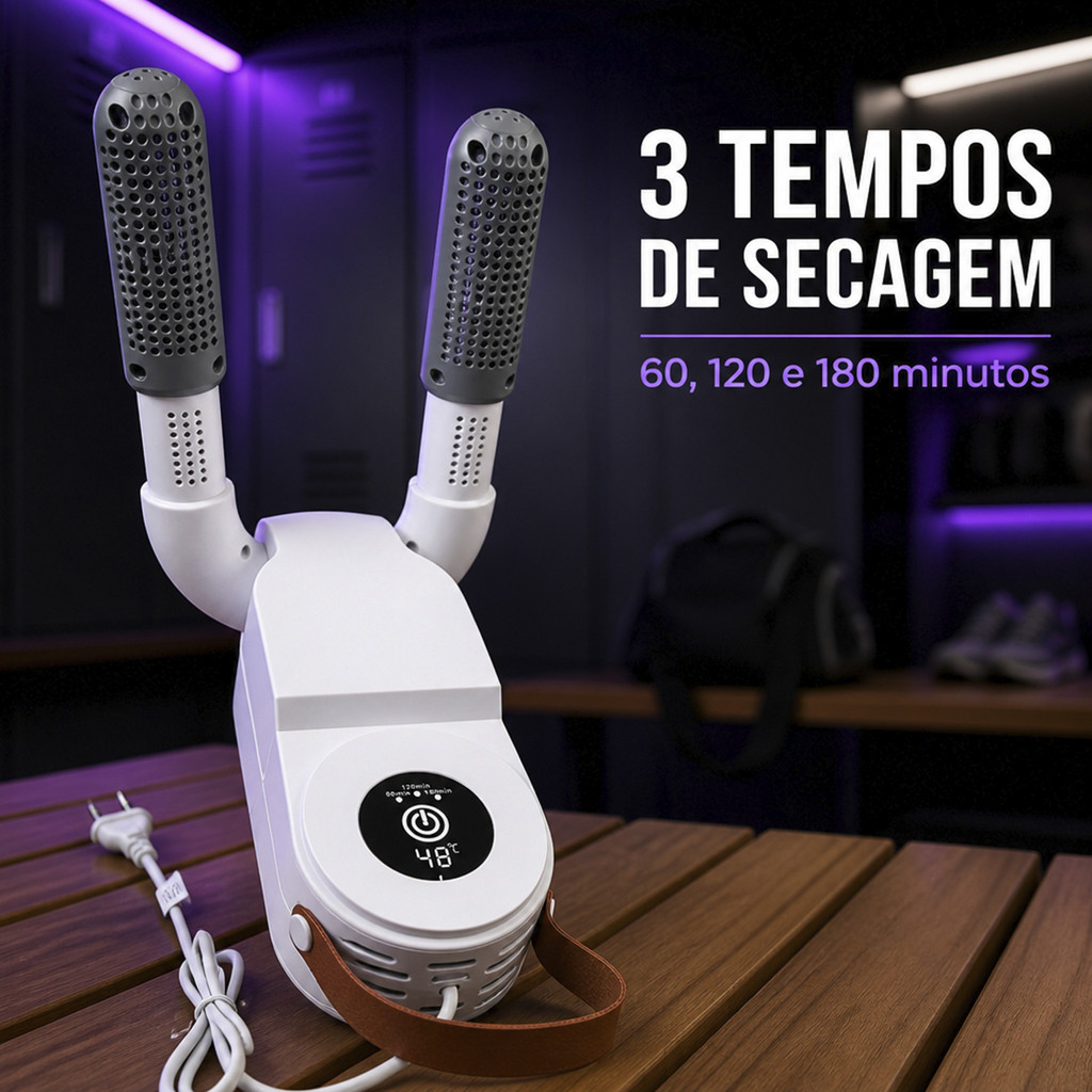 Secador Elétrico de Sapatos para Tênis Molhado e Calçados com Temporizador Dobrável 110V 150W e 60Hz