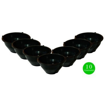 Kit Cuia Lisa Semi Rígida CA13 Ecovaso Preto 10 unidades