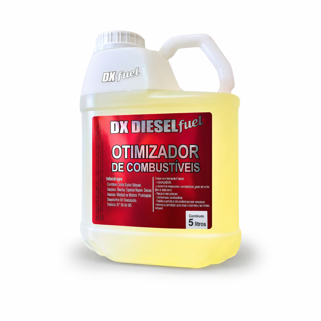 Aditivo de Combustível Diesel 5 Litros DX Fuel Otimizador Economia S10 S500 Biodiesel Trata até 5.000 litros