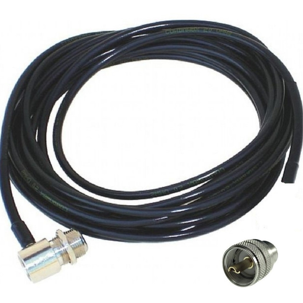 Cabo Coaxial Para Px Py  RG58 95% malha 50 ohms data link 5,0 metros  para radio px  Metros  Com Conector Souto