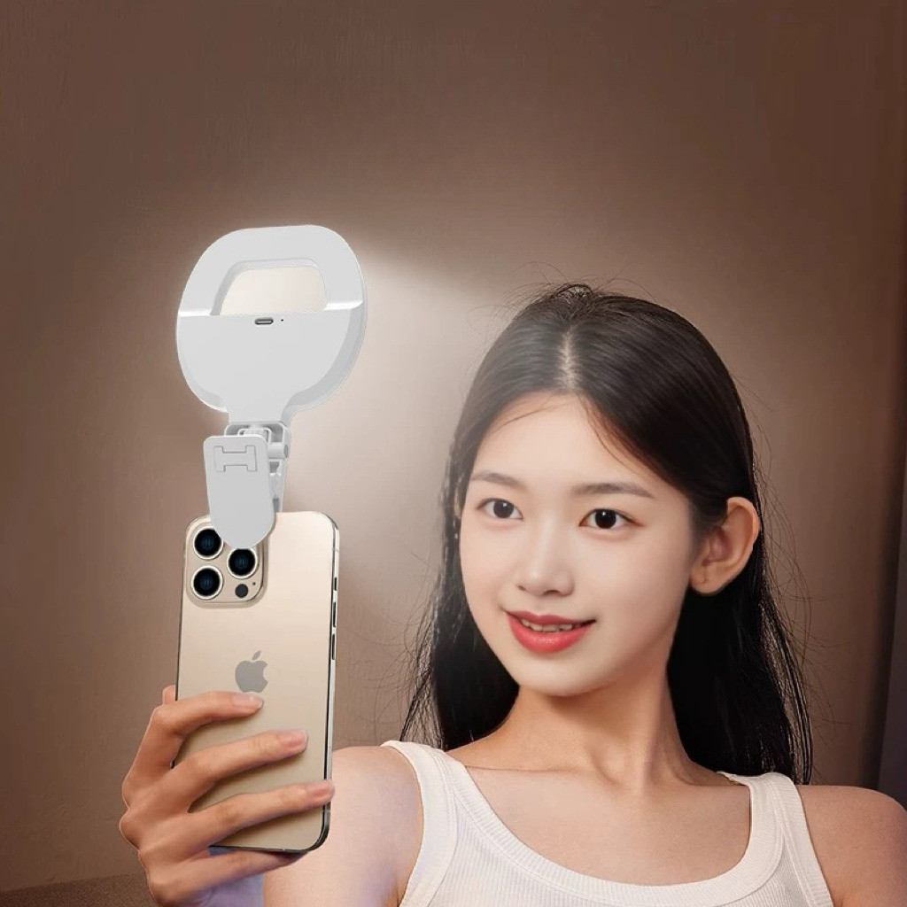 Selfie Ring Light Clip-On  Mirror 3 modos 3 níveis de brilho 90° Substituição portátil LOJA CANAA