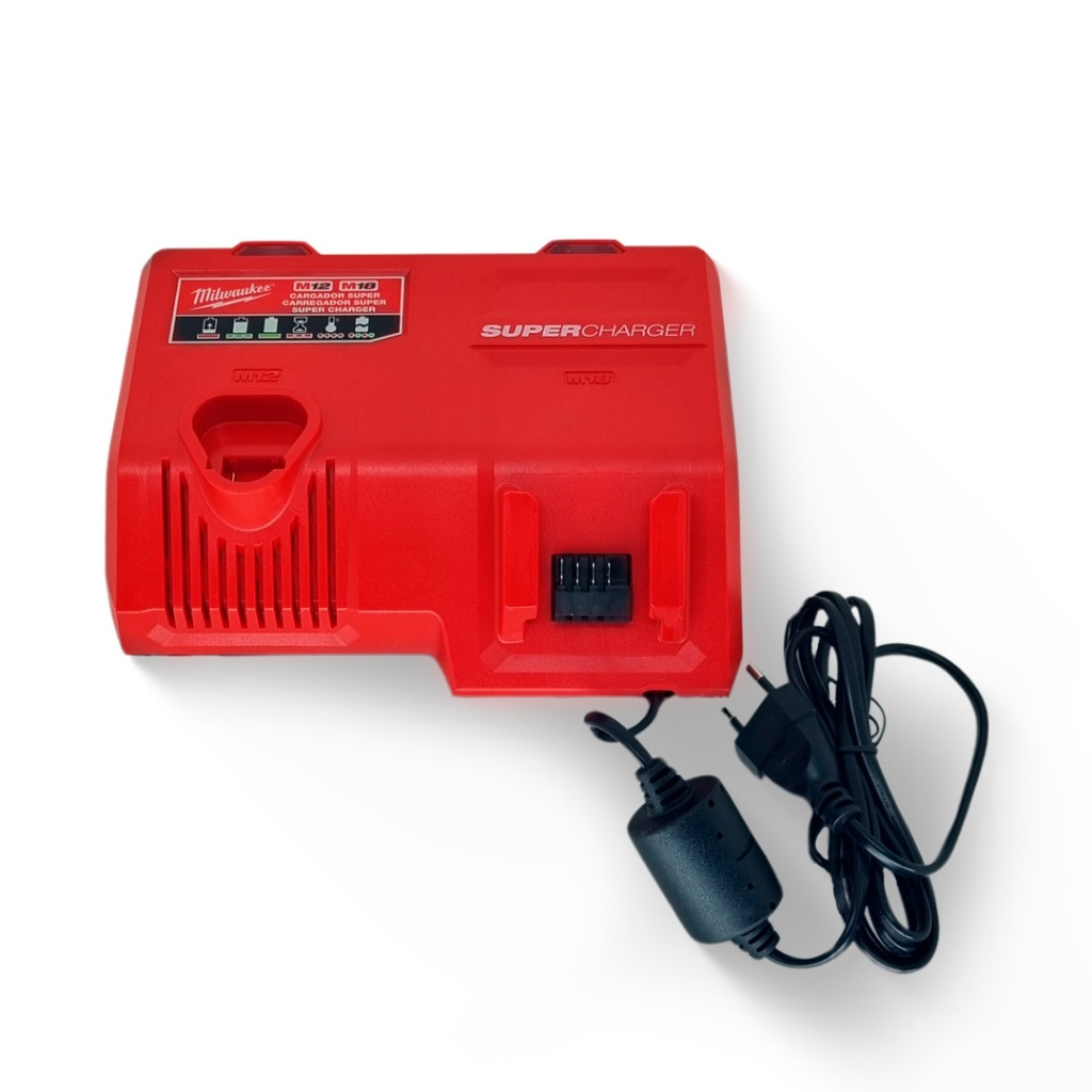 Carregador de Bateria Milwaukee 48-5911 12V e 18V Super Charger 220V para 2 Baterias