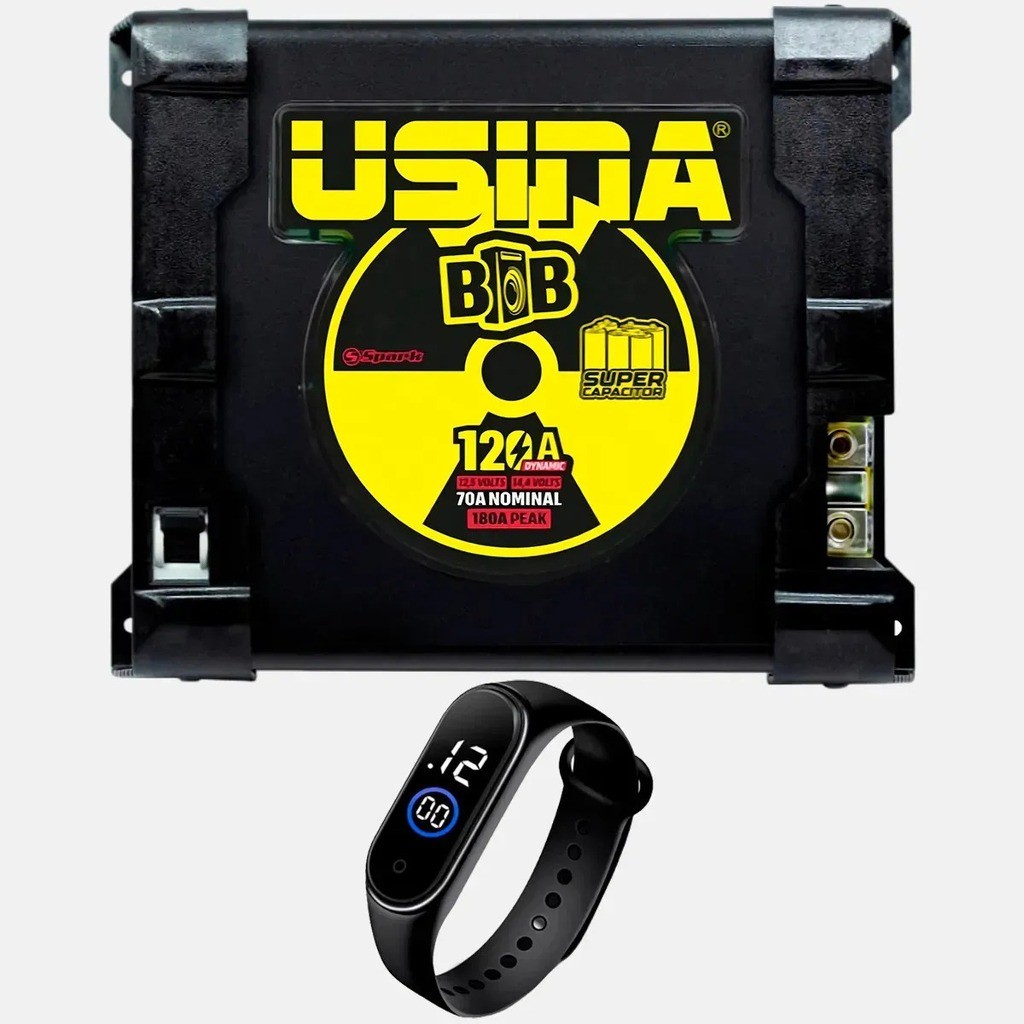 Fonte Usina BOB 120A Dynamic 12V Bivolt Para Som Automotivo Com Função Super Capacitor