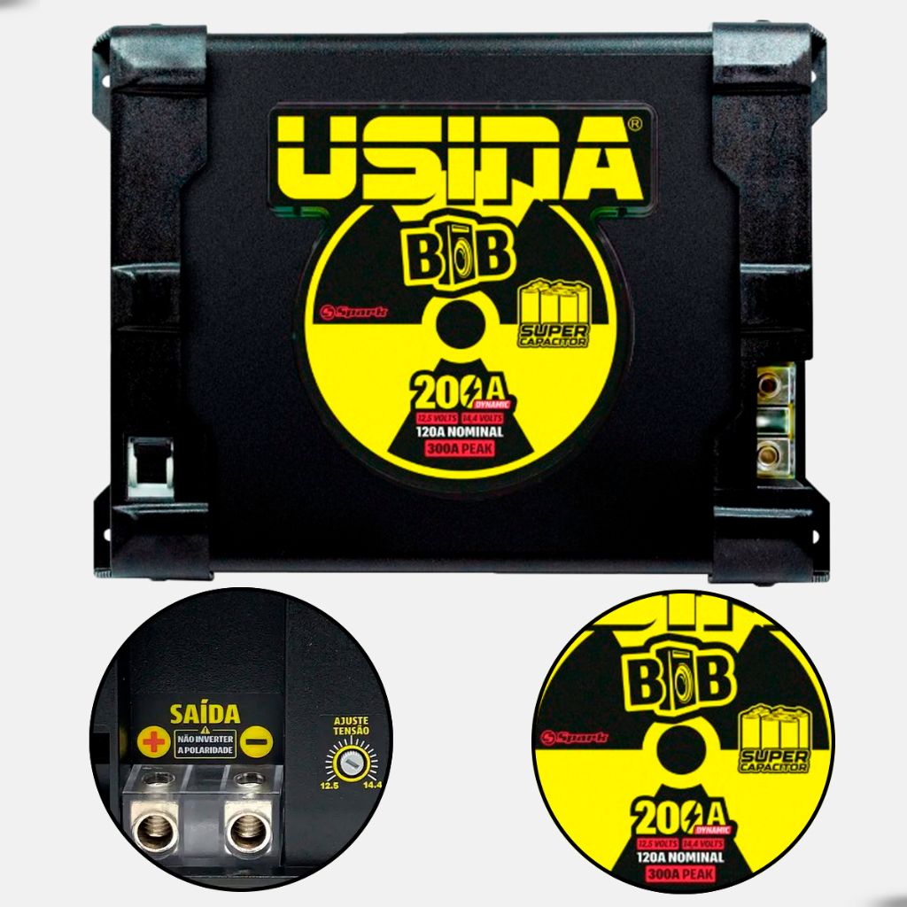 Fonte Carregadora Usina Automotiva BOB 200A - Para Caixas BOB - Bivolt Super Capacitor