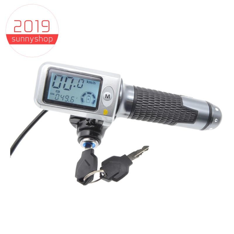 1 Par De Aperto Do Acelerador Da Bicicleta Elétrica Com Display LCD 36-60V De Controle De Velocidade Para E-Bike Scooter