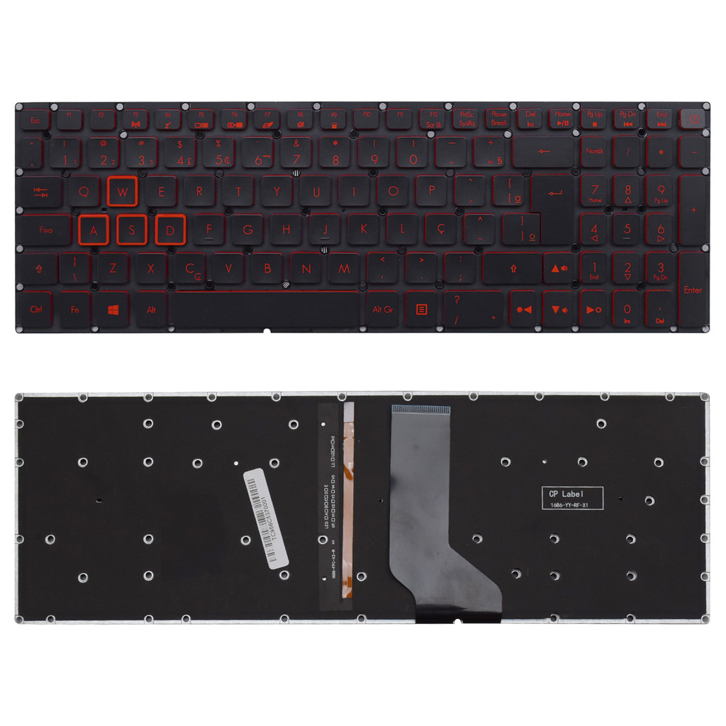 Teclado para Notebook Acer Nitro 5 AN515-52BW ABNT2 Preto