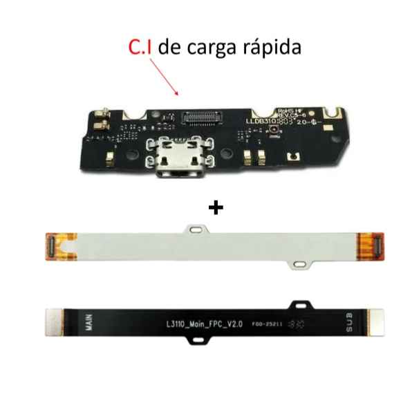 Placa de Conector Carga Moto G6 Play XT1922 + Flex LCD Flex Mainboard Moto G6 Play Xt1922 E5