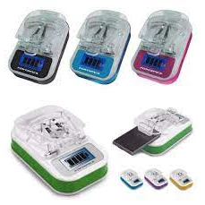 KIT 5 10 15 20 Carregador Universal com Display LCD Carrega Baterias de Celular Câmera e Dispositivos USB Segurança Praticidade INMETRO