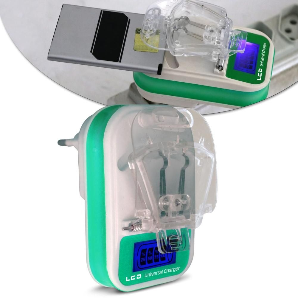 Carregador de Bateria Universal Celular Smartphone Saída USB Visor LCD Bivolt  VERDE