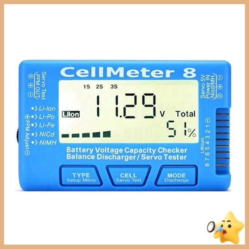 RC CellMeter-8 1-8S Medidor De Teste De Tensão De Capacidade Da Bateria Para LiPo Life Li-Ion NiMH Nicd Cell Meter-monta