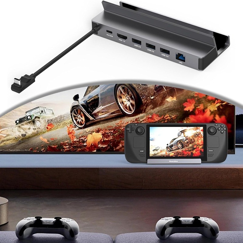 Dock Type-C 6 em 1 com HDMI 4K para ROG Ally e Steam Deck