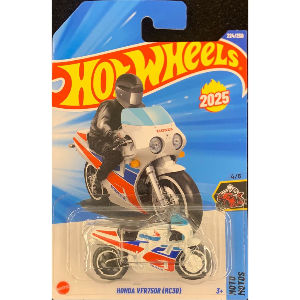 HOT WHEELS - HONDA VFR750R (RC30) BRANCO 4/5 DE 2025