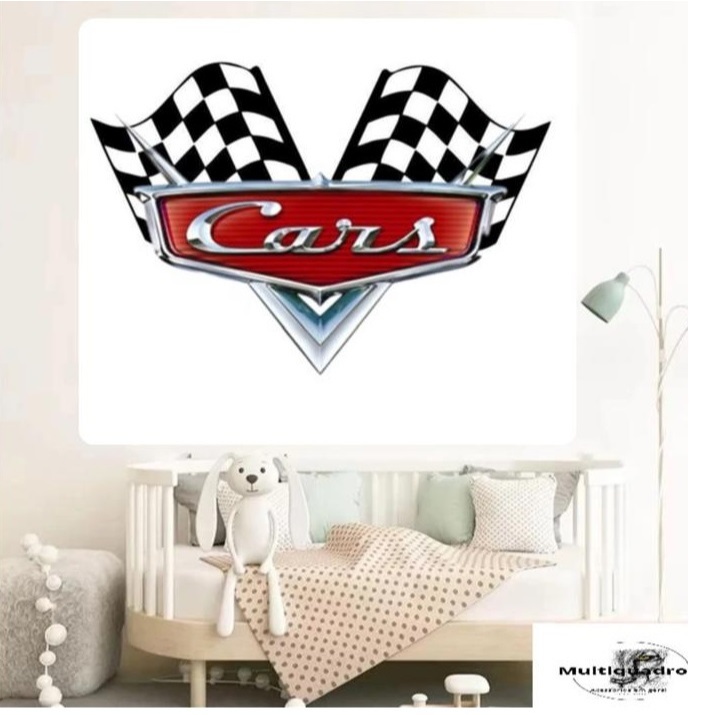 Papel de Parede Cars 3d Adesivo foto Decoração de Quarto Infantil Auto Colante 40 X 40 CM