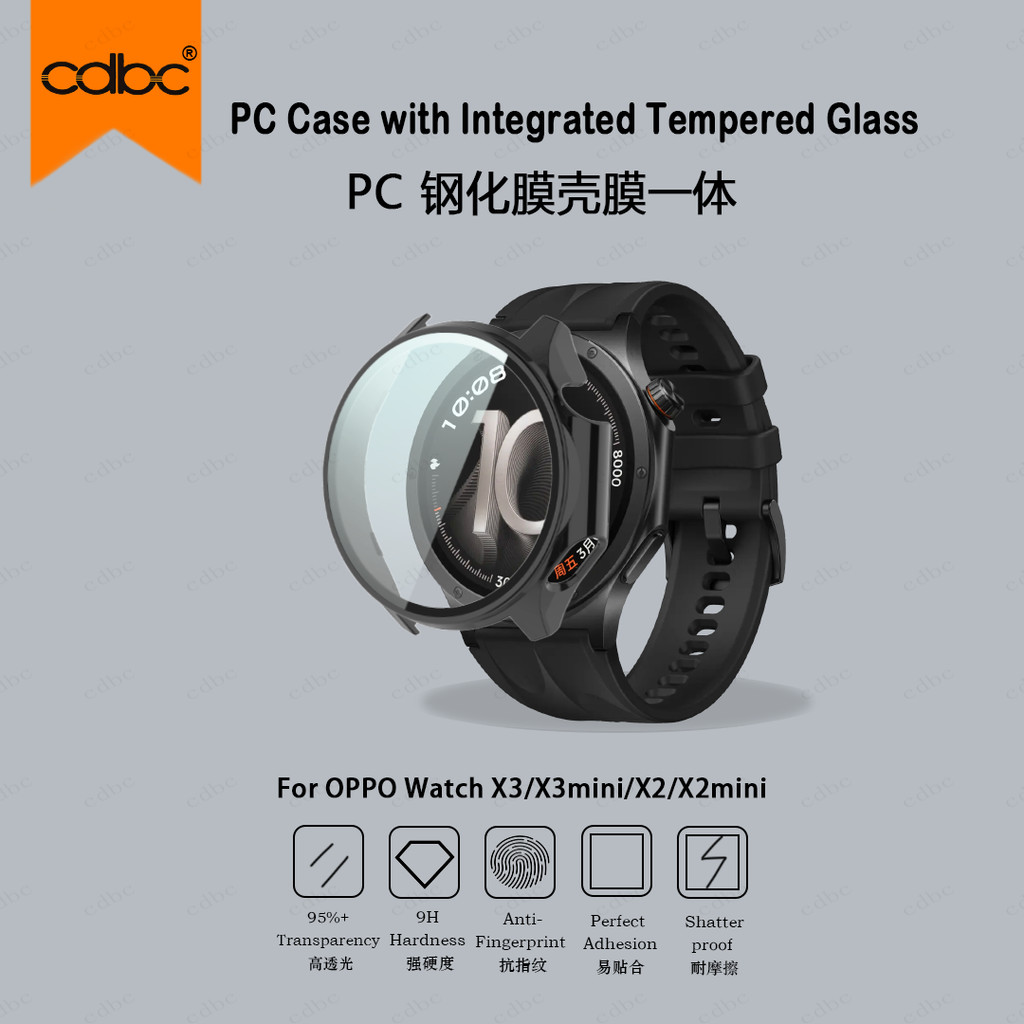 cdbc Case-Film Integrado PC Hard Para OPPO Watch X3 X3mini X2 X2mini , HD Temperado , Toque Sensível , Protetor De Relóg