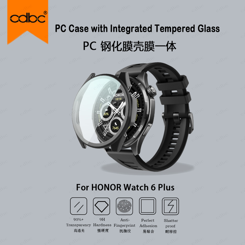 cdbc Case-Film Integrado PC Hard Para Honor Watch6 Plus , HD Temperado , Toque Sensível , Protetor De Relógio Anti-Risco