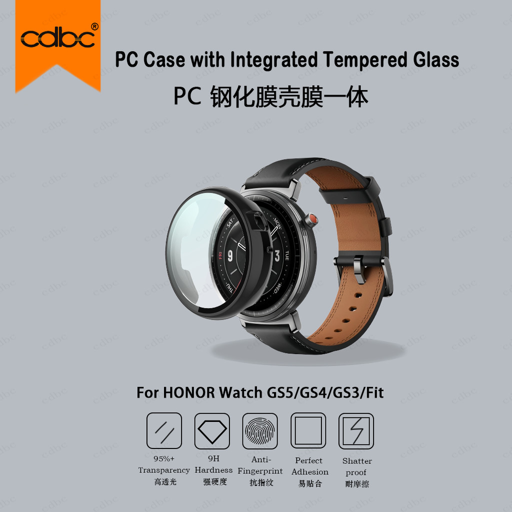 cdbc Case-Film Integrado PC Hard Para Honor Watch GS5 GS4 GS3 Fit , HD Temperado , Slim Bare Feel , Protetor De Relógio