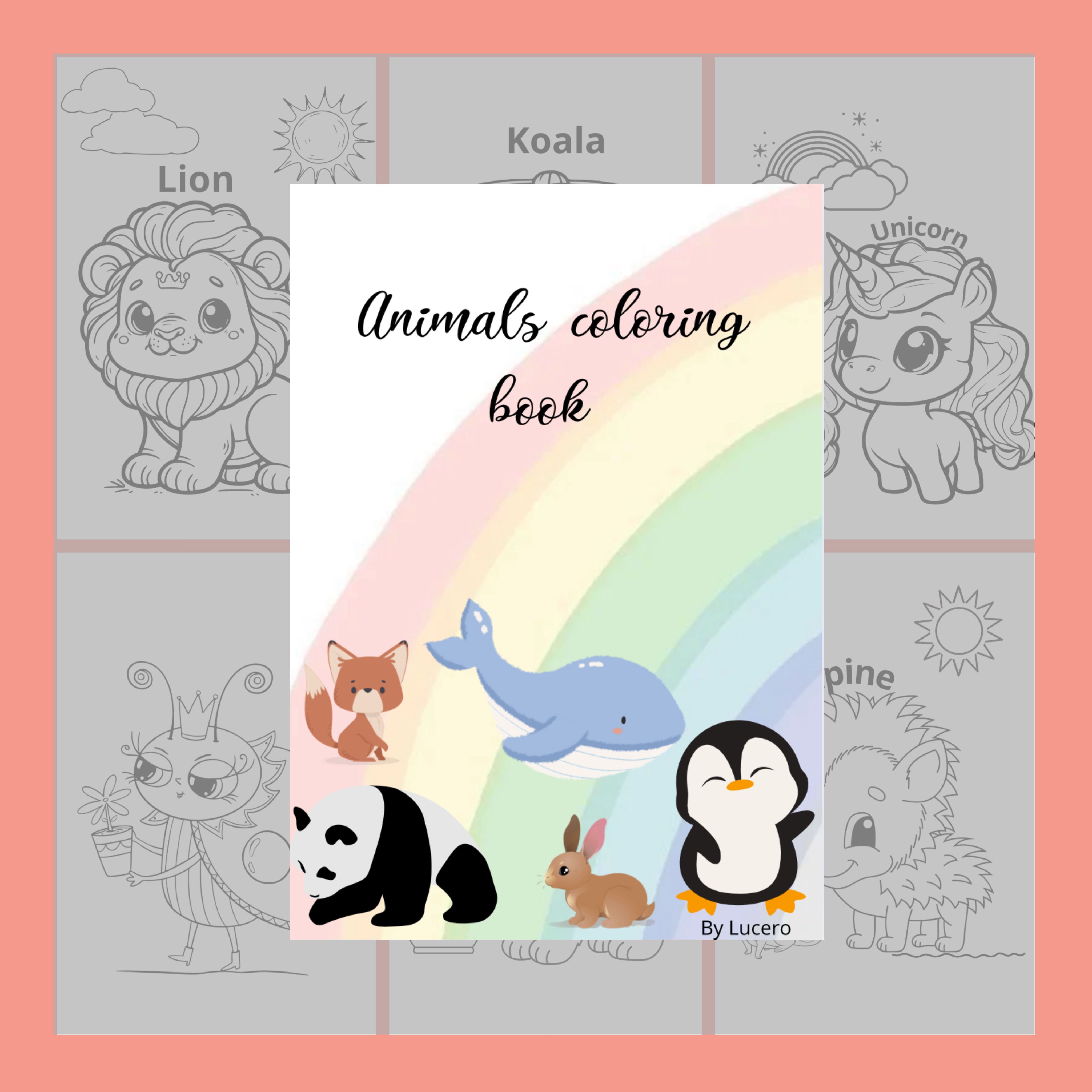 Animals coloring book for kids with the animals name