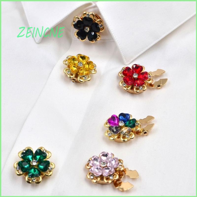 ZEIN Crystals Strass Button Covers Clip on Para Camisas Femininas Da