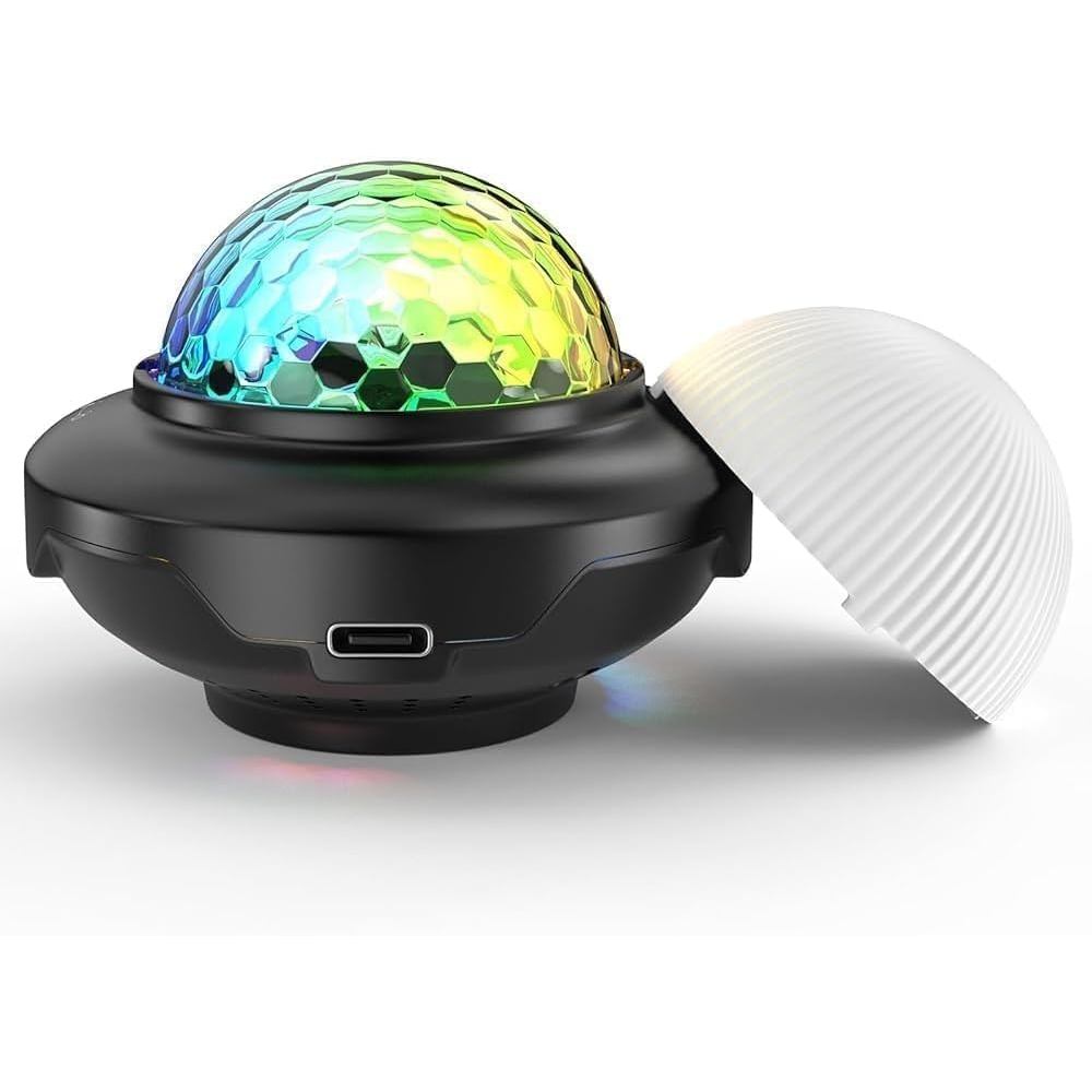 Luz de Disco LED, Lâmpada de Festa Alimentada por USB com Cúpula de Mudança de Cor, Base Preta, Efeito de Iluminação RGB