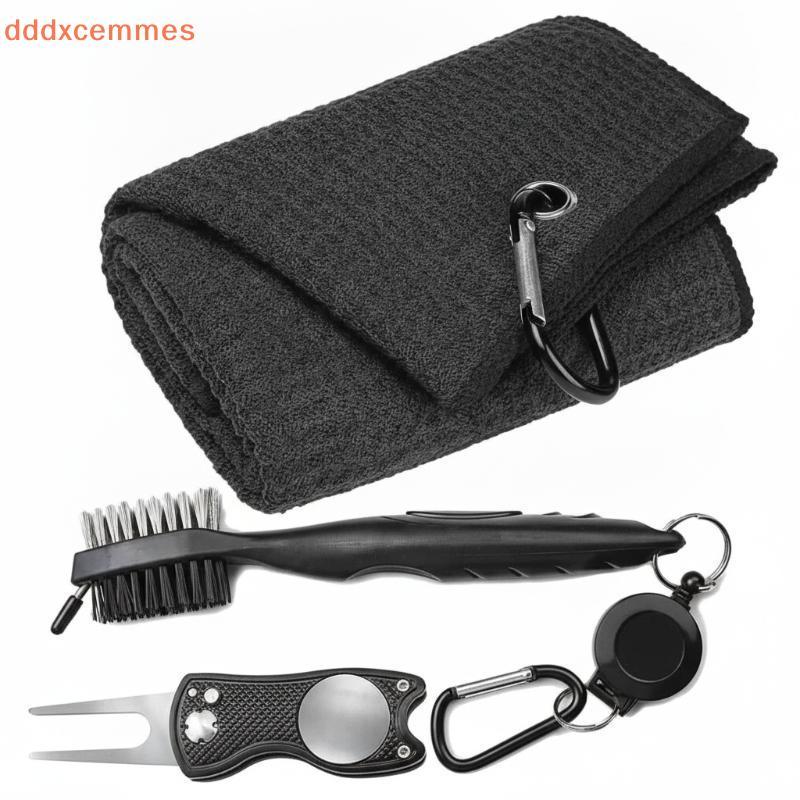 [dddxcemmes] Kit De Limpeza De Tacos De Golfe Com Ranhura Dupla Face Escova Qui Drying Toalha Limpador Portátil Para Pre