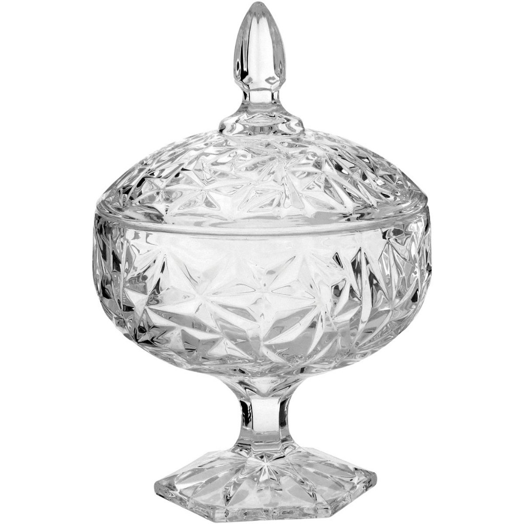 Potiche Bomboniere Decorativo 24x16x16cm Vidro Transparente Ally Home&Co