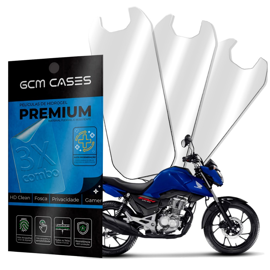 Kit 3x Pelicula Para Painel CG 160 Fan Titan Start Cargo 25/26 Antirisco Hidrogel Nano Flexivel