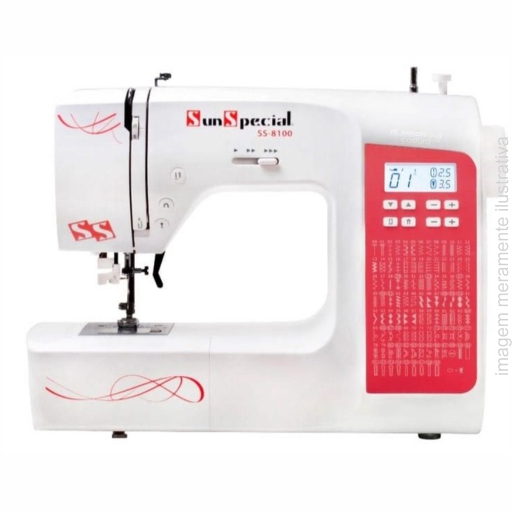 MÁQUINA DOMESTICA SUN SPECIAL 100 PONTOS SS8100 RED BIVOLT