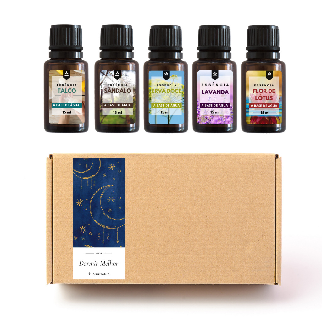 Kit Essências Dormir Melhor para Difusor e Umidificador de Ambiente | 15ml a Base de Água | 5 Unidades