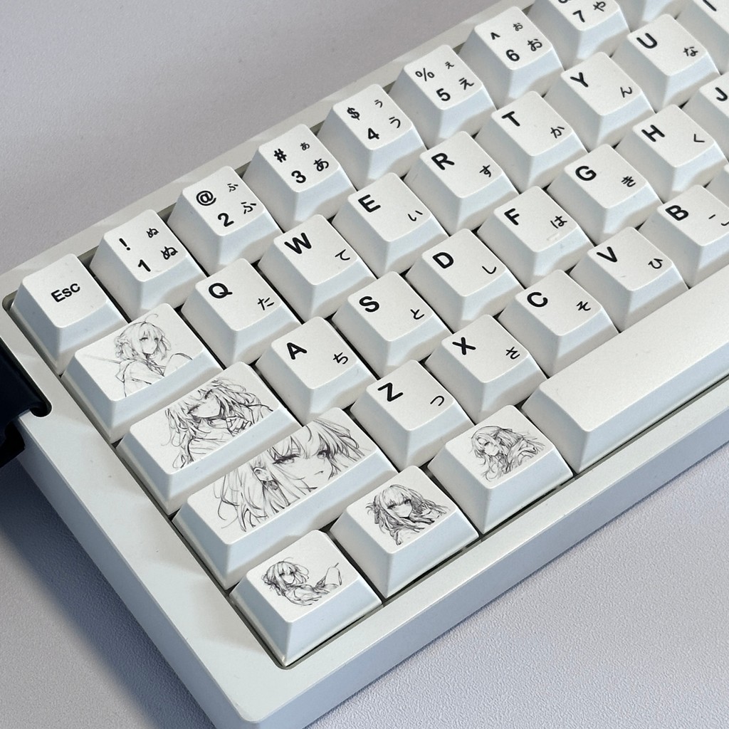 Simples anime Keycap Cereja Perfil Compatível Com 60/68/75/87/98/104 Eixo Magnético Teclado Corante Sub PBT Conjunto 121