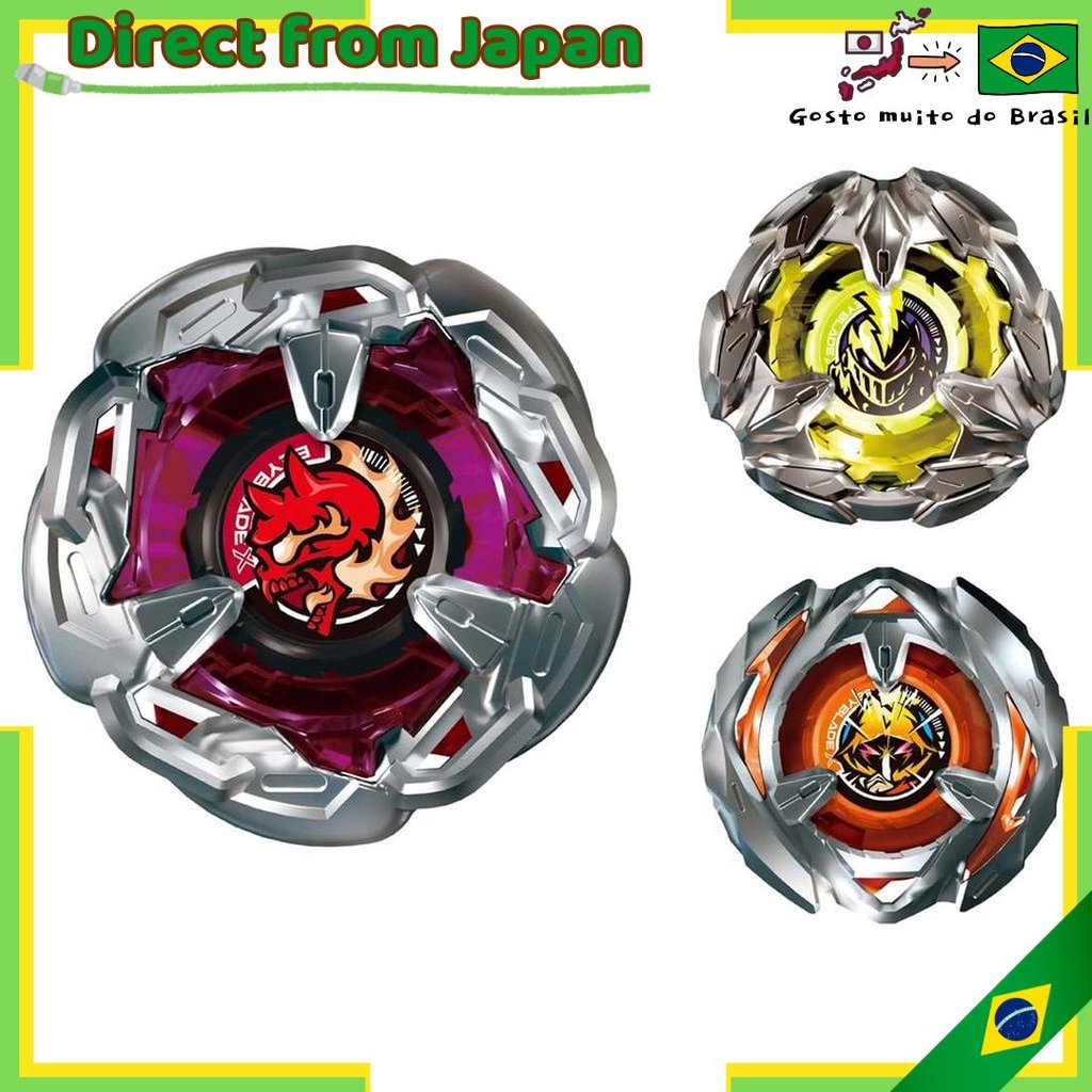 【direto do Japão】 Takara Tomy BEYBLADE X BX-21 Conjunto de Deck Hell's Chain (Metal)