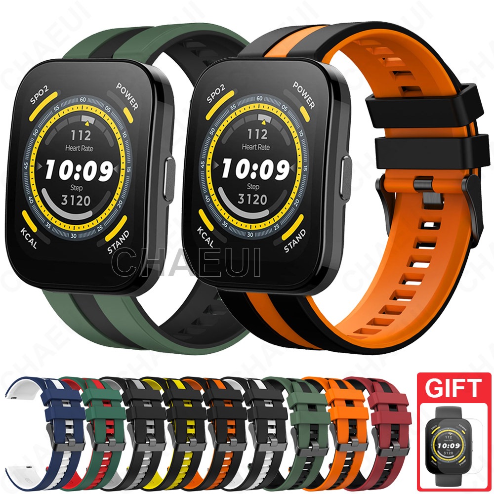 Pulseira De Silicone Dupla Cor Banda Durável Acessórios Para Amazfit Bip Max 6 5 Unity 3 U Pro S / GTS 4 Mini 3 2