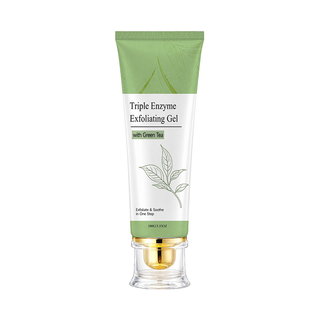 Triple Enzyme Exfoliating Gel With Green Tea, Gentle Facial Exfoliator, Soothing Remove Dead Skin Face