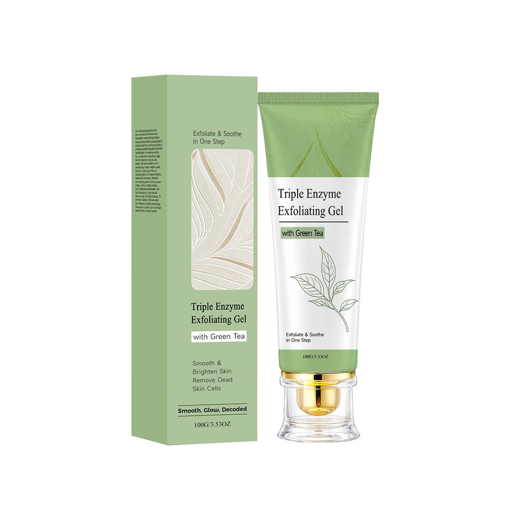 Triple Enzyme Exfoliating Gel With Green Tea, Gentle Facial Exfoliator,Remove Dead Skin Face