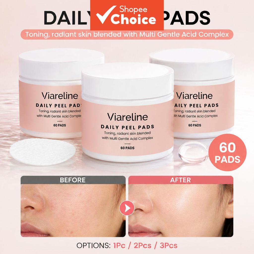 Advanced Exfoliating Pads 60pcs – Ilumine e uniformize a pele, Ácido Tranexâmico & Niacinamida, Ácido Salicílico