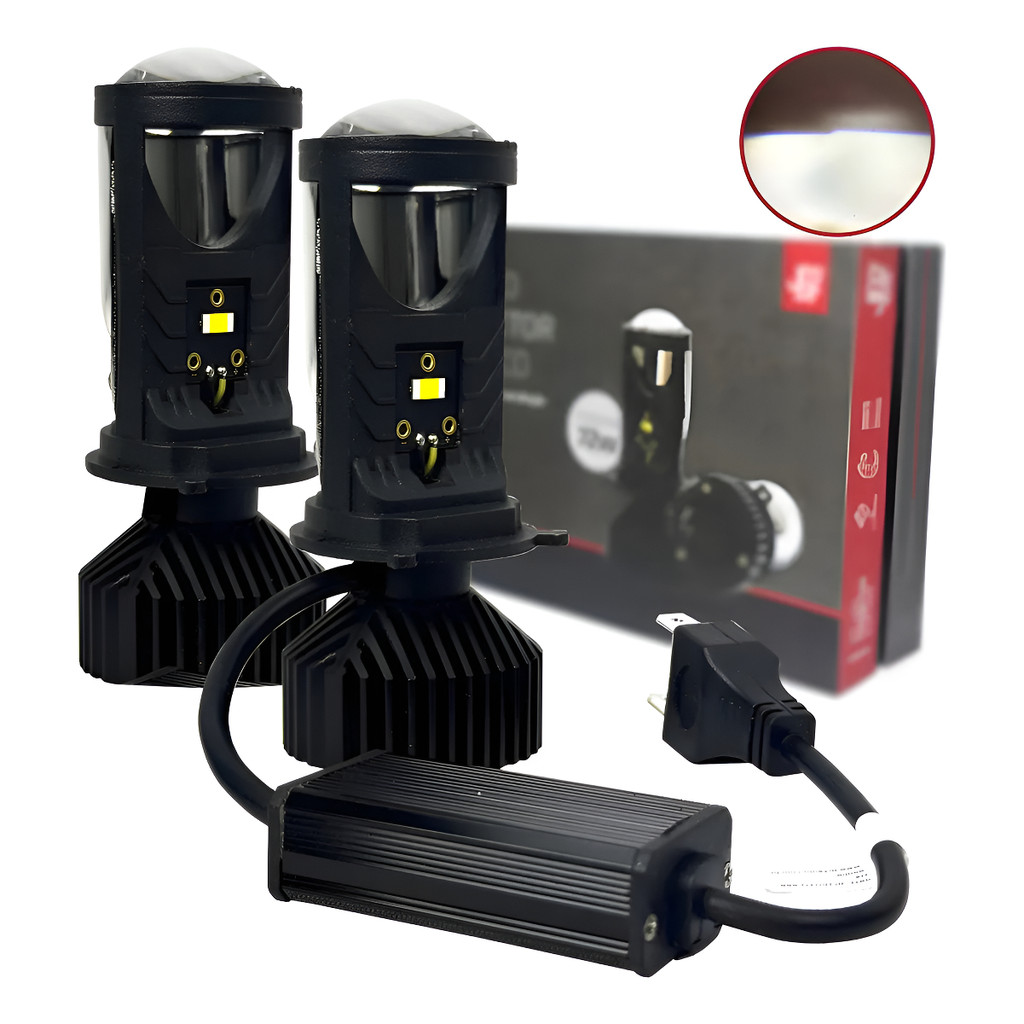 Kit Led H4 Projetor Canhão 6000k 10.000 Lúmens12/24v laser