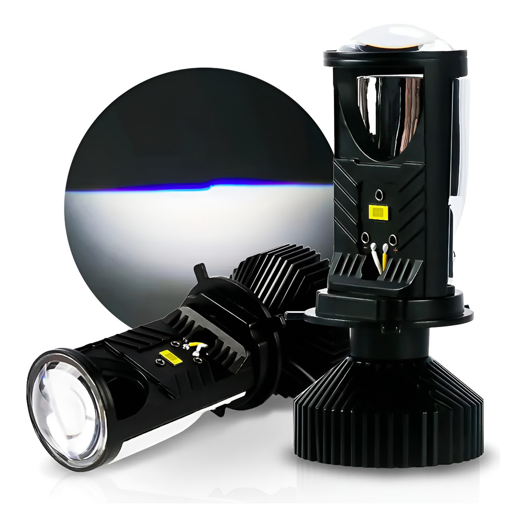 Par Ultra Led H4 Projetor Elíptico Canhão Canbus 10.000 lm efeito LASER