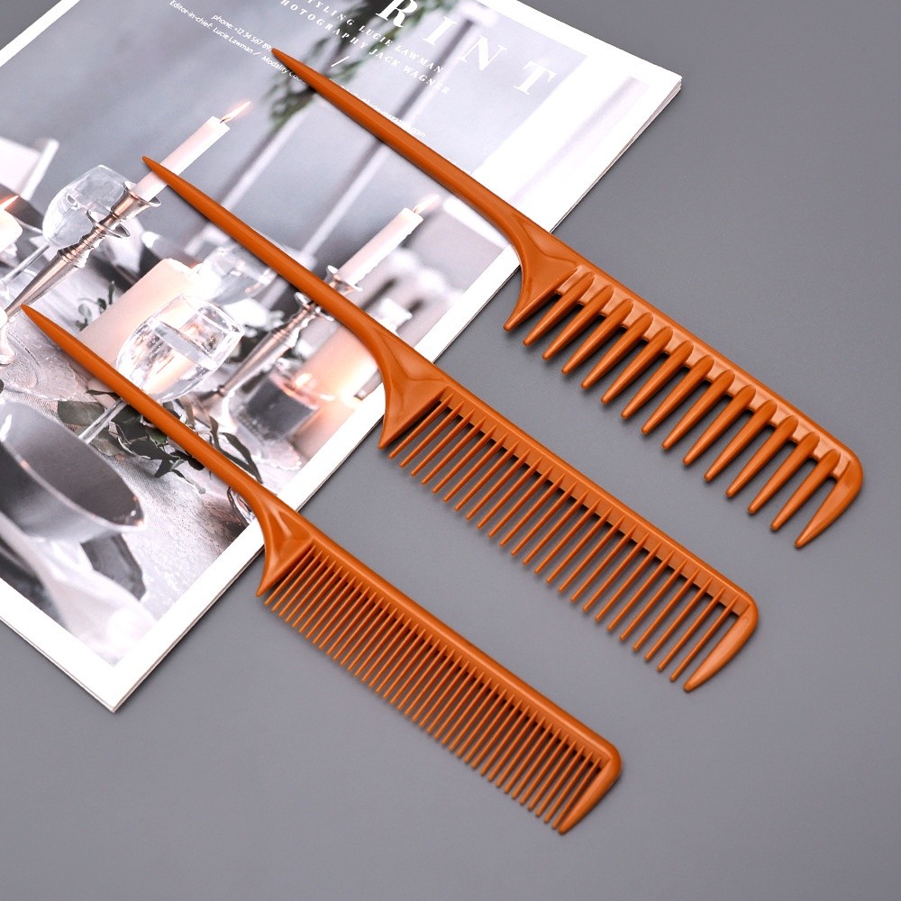 3-Piece Set Pointed Tail Comb Hairdressing Hair Thin Curly Thickened Wide