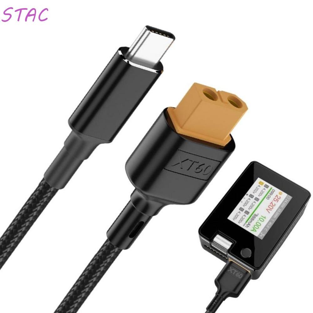 Cabo De Carregamento Rápido STAC XT60 Para Tipo C , Adaptador 100W 20V 5A 50cm/1m