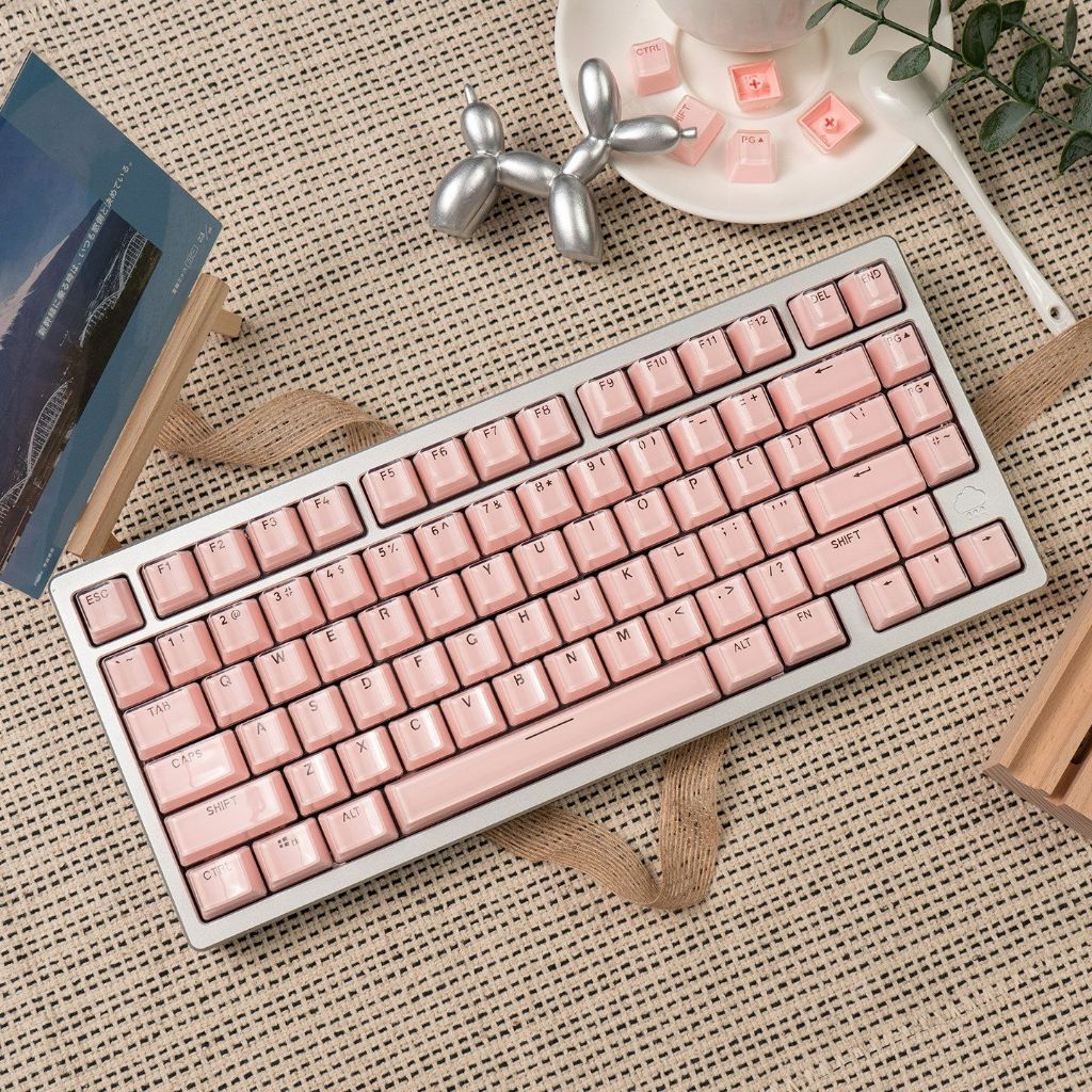 Teclas De Cristal Rosa ABS Double Shot OEM Profile Keycap Keycaps Personalizados Compatíveis Com Interruptores Cherry Ga