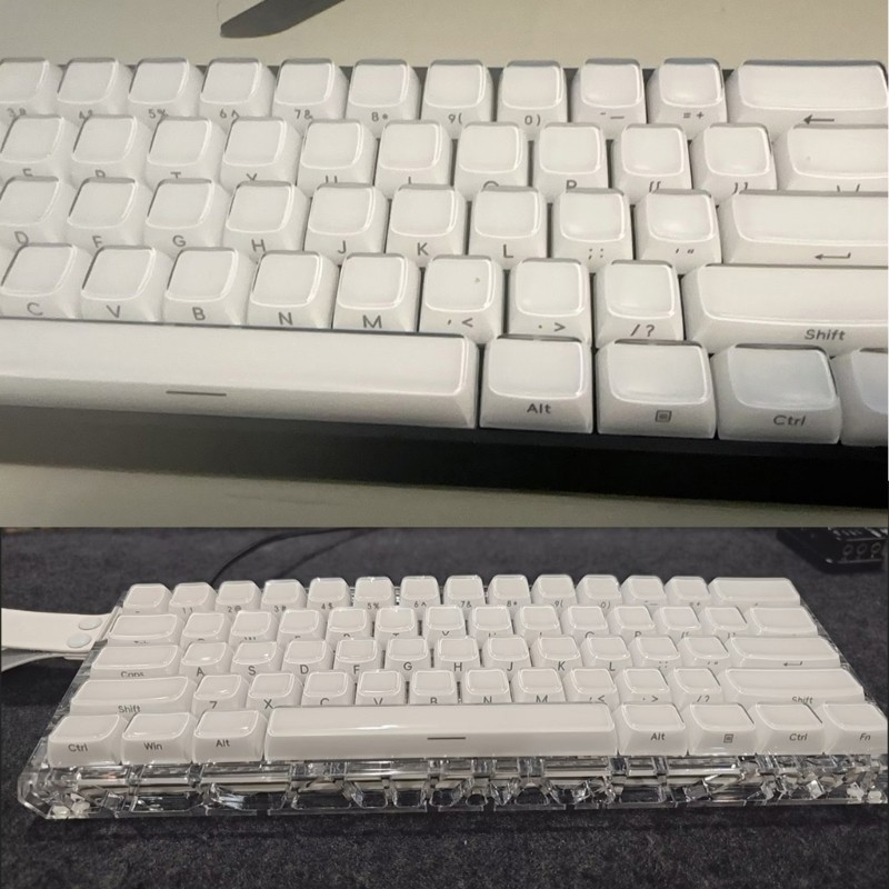 R * Crystal Jelly OEM Profile Teclado Keycap Set Com Impressão Lateral Material Misto Construir Estilo 113 Teclas Para D